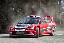 Eger 2010: Jaro Melichrek se sval s Mitsubishi Lancer WRC05 spn.