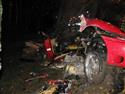 Msc nov Ferrari narazilo do stromu u  obce Prusinovice a shoelo