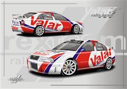 V barvách VALAR rally týmu  na Šumavě Vladimír Berger a Jan Krečman s vozem Subaru.