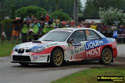 Igor Drotár a Vladimír Bánoci na Rally Krkonoše dovezli Subaru WRC na body