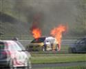 Letní Most 2007 - požár při sprintu, foto Karel Kubeš