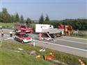 Havárie na D1 na 129 km do vozidel údržby