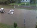 Vídeňská ulice v Brně po přívalové bouřce, červen 2009