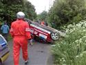 Rallye Vysočina Telč 2009 - havárie Martina Hudce, foto týmu