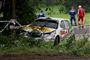 Horácká rallye 2009 - havárie Pantálka a Minaříka objektivem Míry Knedly jun.