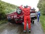 Rallye Vysočina Telč 2009 - havárie Martina Hudce, foto týmu