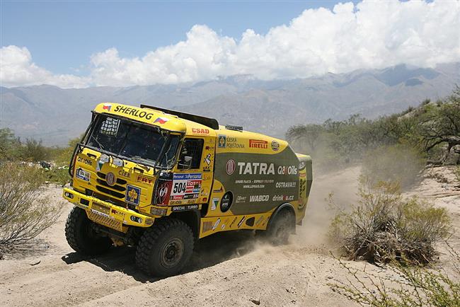 Mise Pepy Kaliny u Loprais tmu skonila diskvalifikac kamionu Tatra po neprojet cel trasy.
