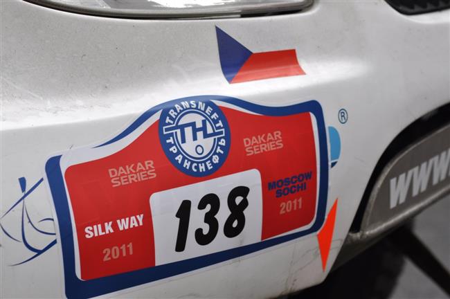 Oba nov kamiony Liaz tmu KM Racing m na start nron Silk Way Rally