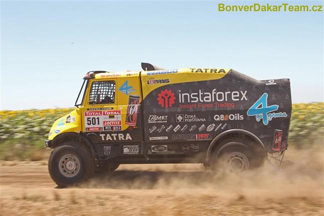 V dosud nejt잚 etap Dakaru 2012  si Tom Vrtn zase polepil.