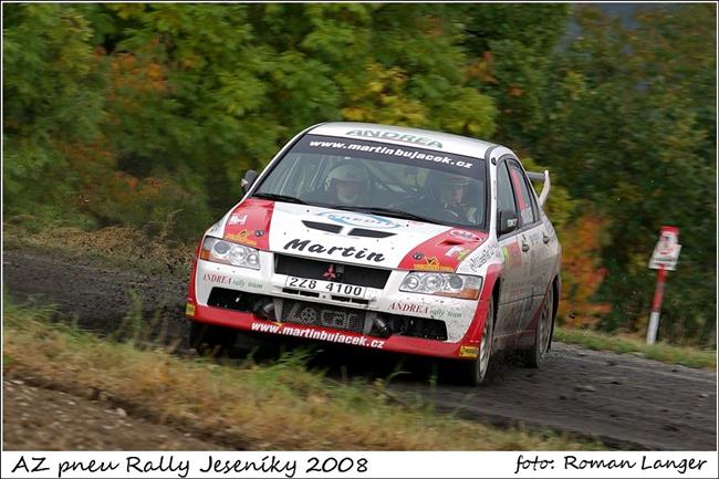 Sobotn Rally Jesenky 2008 vyhrl suvern Roman Odloilk, Pohr Kraml ped Hudcem