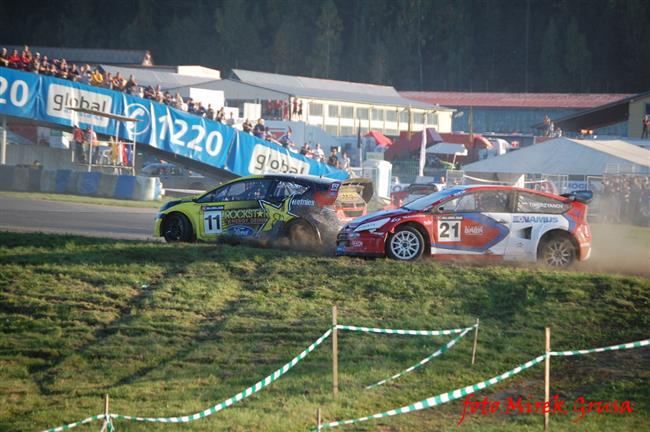 Krizovky a kolize při ME v Rallycrossu v Sosnové,foto Mirek Grusa