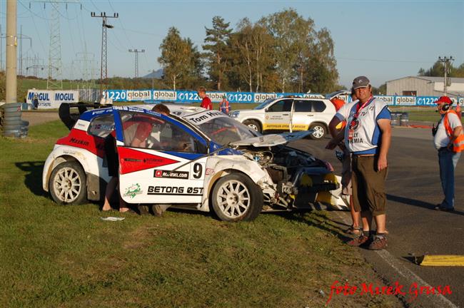 Krizovky a kolize pi ME v Rallycrossu v Sosnov,foto Mirek Grusa