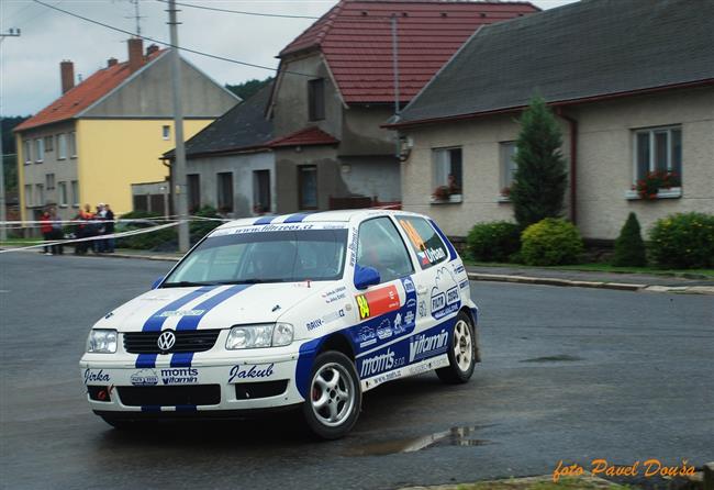 Navrtilec do sout David Komrek i  Igor Drotr v destce na Horck rallye 2009