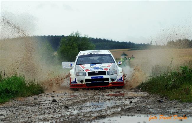 Navrtilec do sout David Komrek i  Igor Drotr v destce na Horck rallye 2009